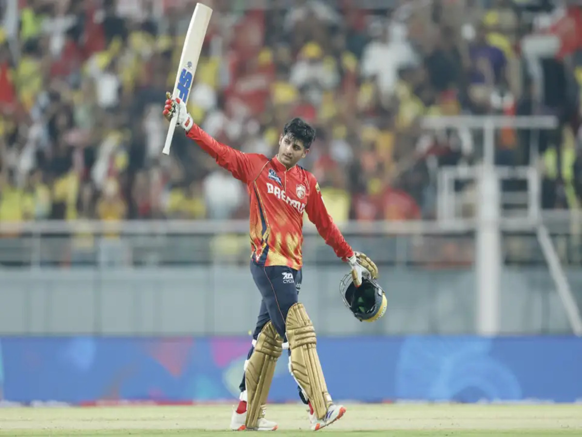 Priyansh Arya celebrates maiden IPL century vs CSK