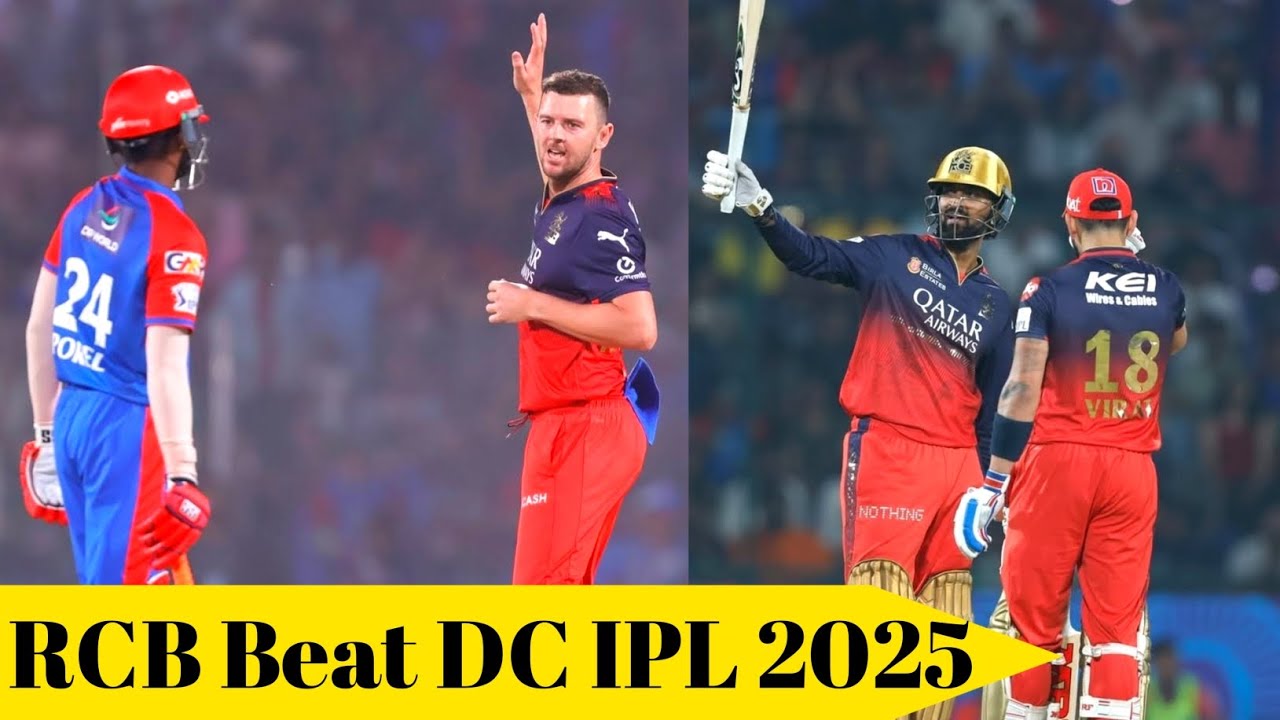 "Krunal Pandya celebrating after leading RCB to a stunning victory over DC in IPL 2025."