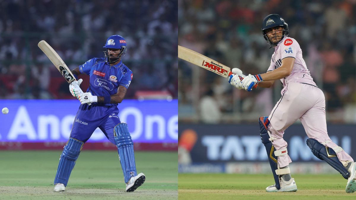 GT vs MI IPL 2025 Eliminator cricket match at Maharaja Yadavindra Singh International Stadium in Chandigarh with players in action