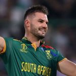 Aiden Markram celebrates his heroic 108 after leading Durban’s Super Giants to a 58-run win over Paarl Royals